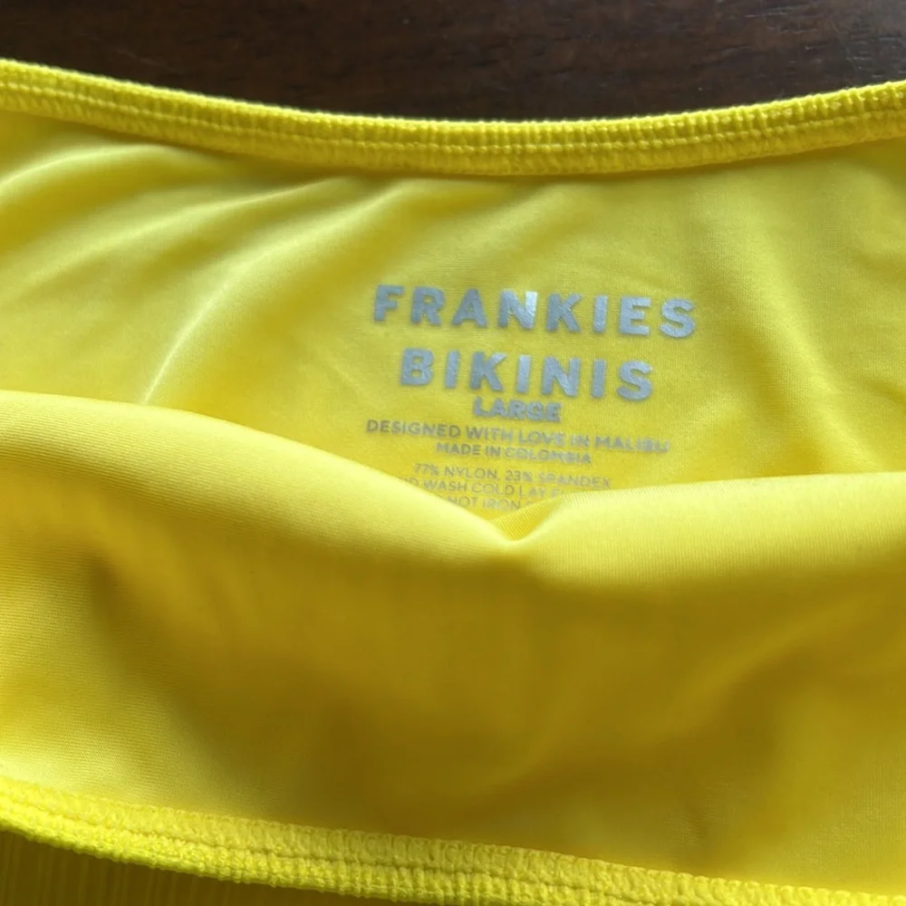 FRANKIE’S BIKINIS JENNA RIBBED HIGH WAIST BIKINI BOTTOMS SIZE L